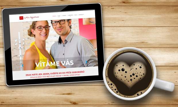 Webové stránky www.optikabystrice.cz na tabletu